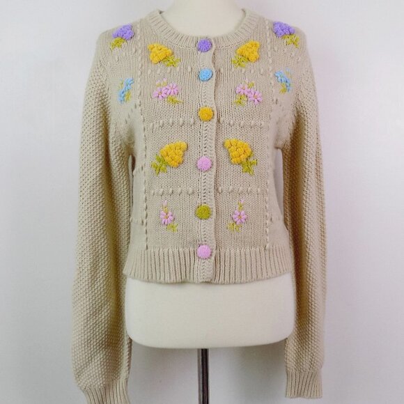 LoveShackFancy Briallon cardigan oatmeal - Picture 3 of 9